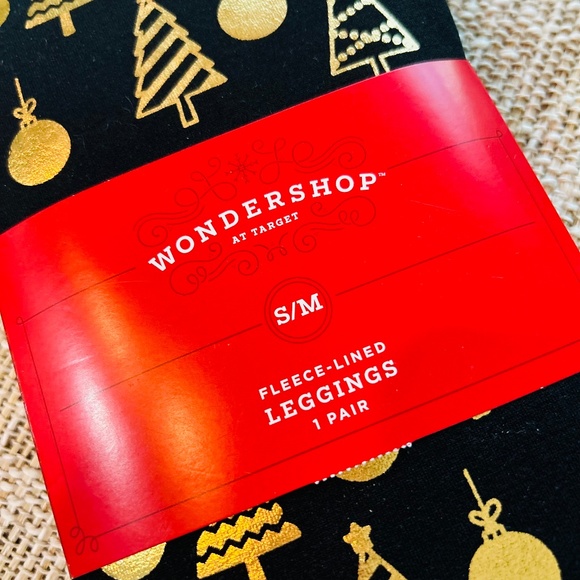 Target WONDERSHOP Pants - 🎄NWT - TARGET WONDERSHOP FLEECE-LINED LEGGINGS - FOIL PRINT - SIZE SM 🎄